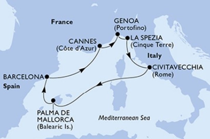 Croazieră Mediterana de Vest - MSC Seaview